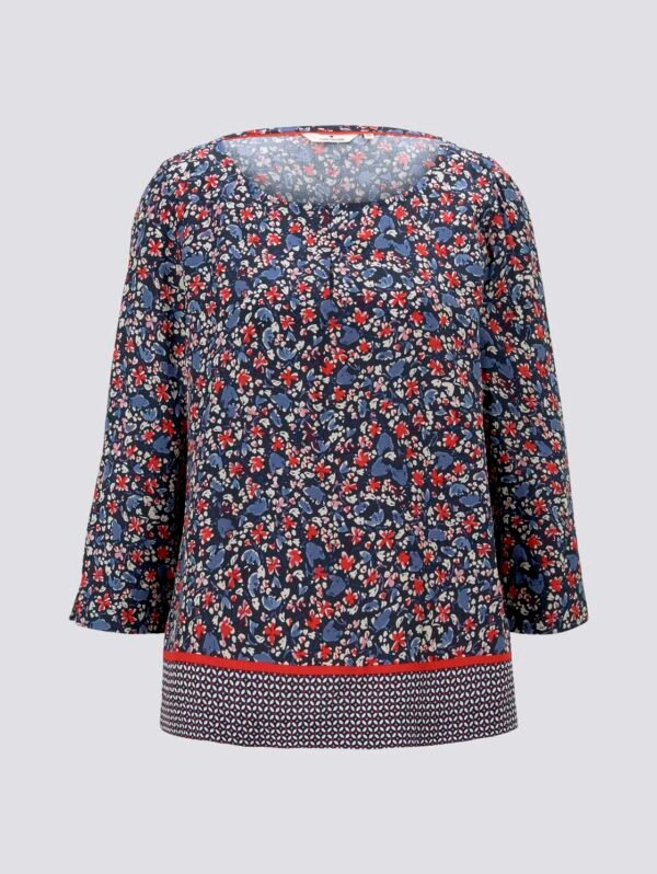 TOM TAILOR Blouse met 3/4 mouwen en bloemenprint