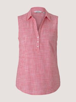 TOM TAILOR Mouwloze blouse met Henley