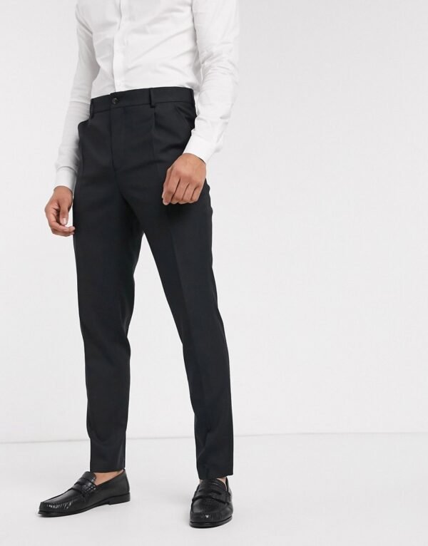 Jack & Jones Premium - Nette pantalon met hoge taille in zwart