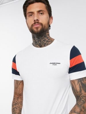 Jack & Jones - Originals - T-shirt met kleurvlakken en logo in wit