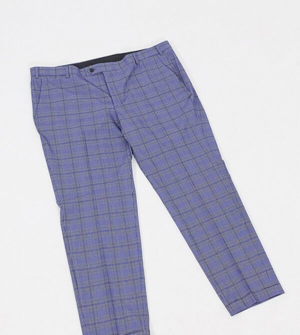 Jack & Jones Premium - Plus - Nette super slim-fit broek met ruit in blauw