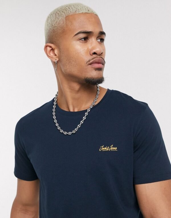 Jack & Jones - Originals - T-shirt met logo in marineblauw