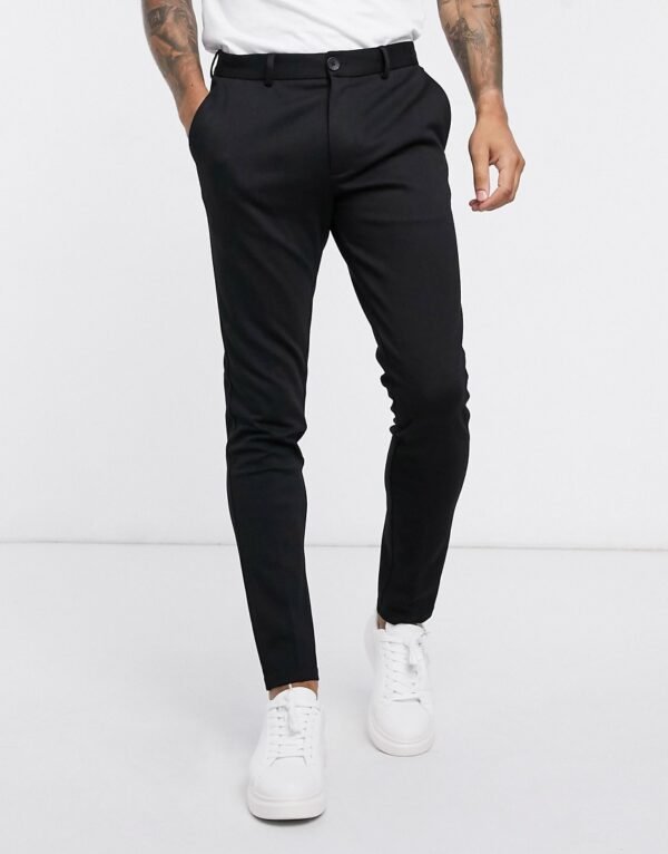 Jack & Jones Intelligence - Slim-fit broek van jersey in zwart