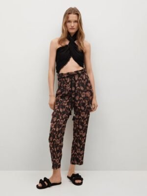 Mango  Soepelvallende broek met print