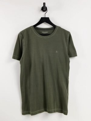 Jack & Jones - Overdyed T-shirt in kaki-Groen