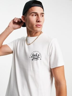 Jack & Jones - Originals - T-shirt met rond logo in wit