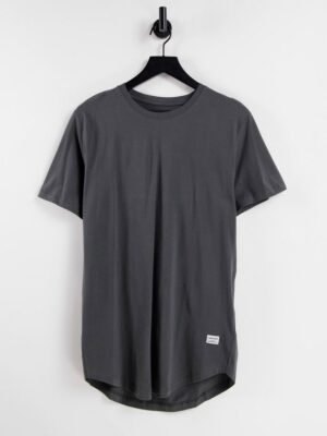 Jack & Jones - Essentials - T-shirt met ronde zoom en lange pasvorm in grijs