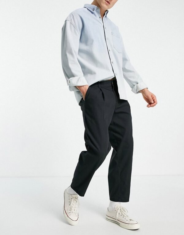 Jack & Jones - Intelligence - Wijde cropped chino in zwart