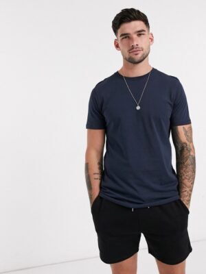 Jack & Jones Essentials - T-shirt met ronde hals van organisch katoen in marineblauw