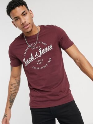 Jack & Jones - Originals - T-shirt met rond logo-Rood