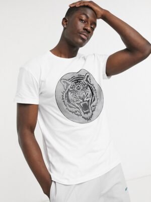 Jack & Jones Premium - T-shirt met leeuw in wit