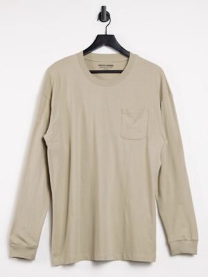 Jack & Jones - Core - Recht T-shirt met lange mouwen in beige-Neutraal