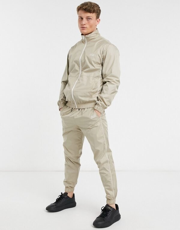 Jack & Jones Intelligence - Trainingspak met biezen in beige-Neutraal