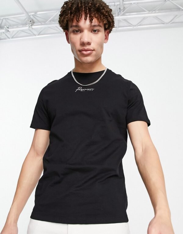 Jack & Jones - Premium - T-shirt met logo in zwart