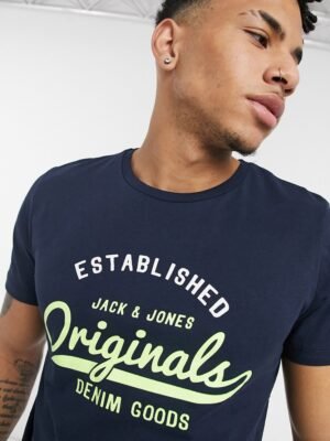 Jack & Jones - T-shirt met korte mouwen in marineblauw