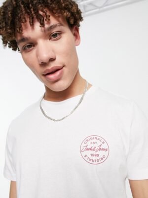 Jack & Jones - Originals - T-shirt met ronde hals en klein logo in wit