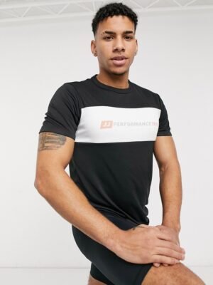 Jack & Jones - Core Performance - T-shirt met kleurvlakken in zwart en wit