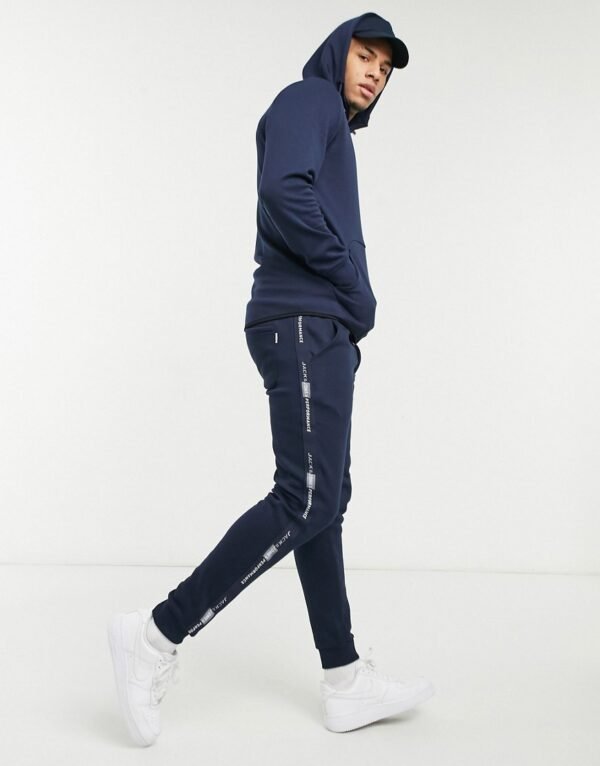 Jack & Jones - Core Performance - Joggingbroek met biezen in marineblauw