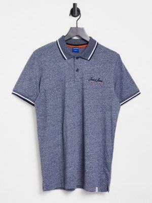 Jack & Jones - Originals - Poloshirt met logo in gemêleerd marineblauw