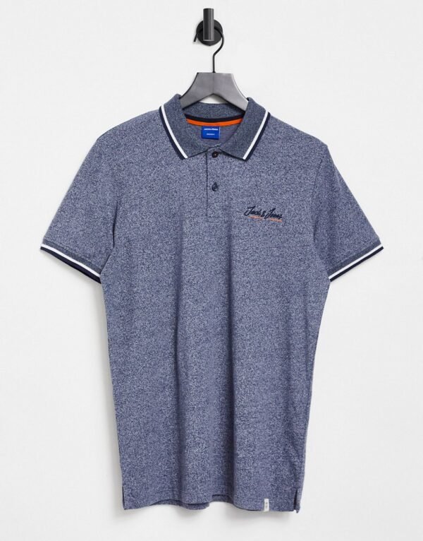 Jack & Jones - Originals - Poloshirt met logo in gemêleerd marineblauw