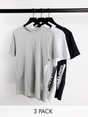 Jack & Jones - Set van 3 T-shirts in zwart