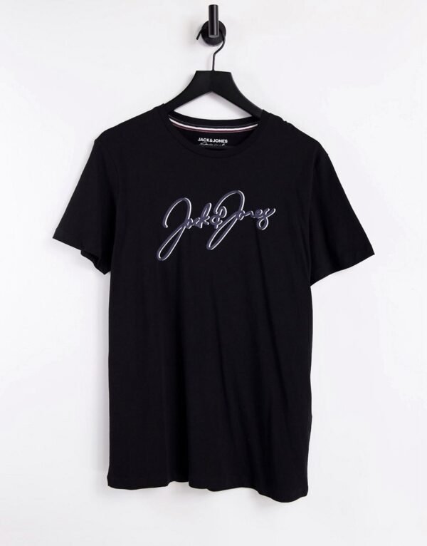 Jack & Jones - T-shirt met geschreven logo in zwart
