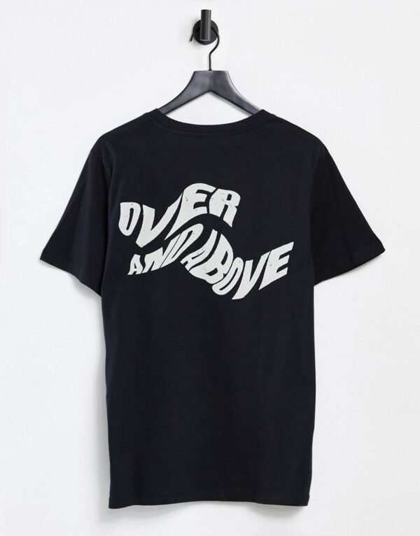 Jack & Jones Originals - T-shirt met 'Over and Above' print op rug in zwart