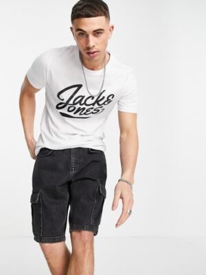 Jack & Jones - T-shirt met groot geschreven logo in wit