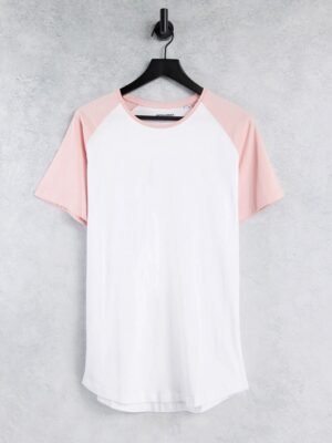 Jack & Jones - Originals - T-shirt met raglanmouwen in roze en wit