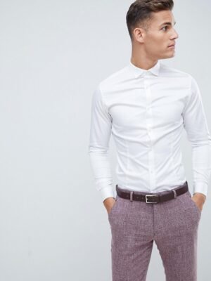 Jack & Jones - Premium super slim-fit net overhemd met stretch in wit