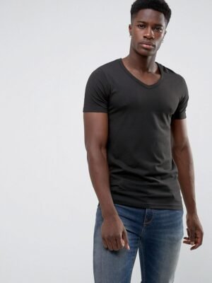 Jack & Jones - Core Basic - T-shirt met v-hals-Zwart