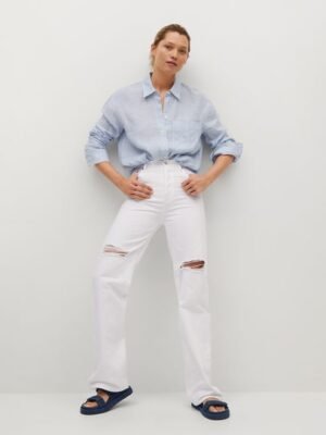Mango  High-waist straight-fit jeans