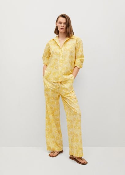 Mango  Katoenen blouse met print