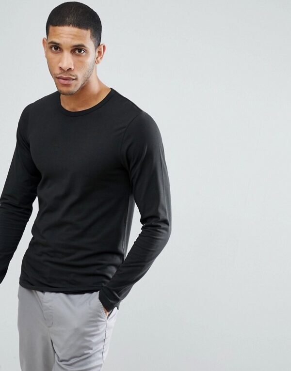 Jack & Jones - Essentials - T-shirt met lange mouwen in zwart