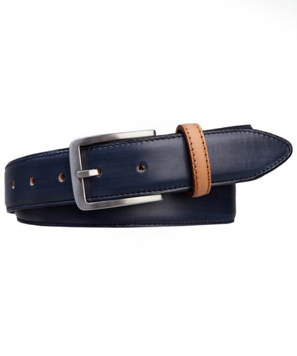 Profuomo heren navy lederen riem