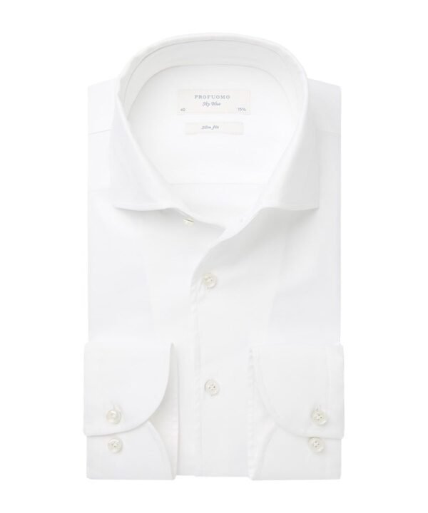 Profuomo heren wit one-piece overhemd Sky Blue