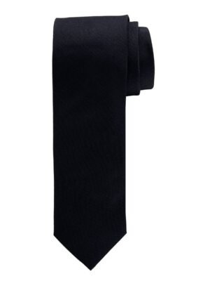 Profuomo heren zwarte oxford zijden stropdas
