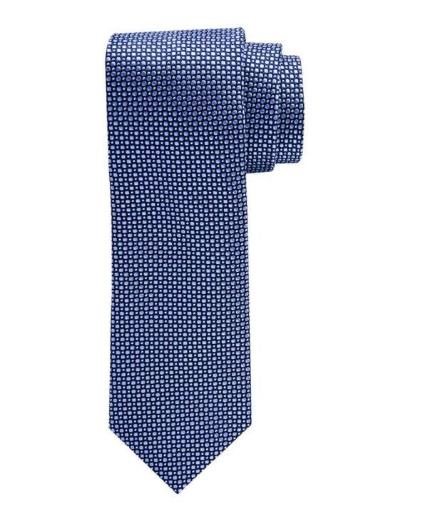 Profuomo heren blauw dessin zijden stropdas