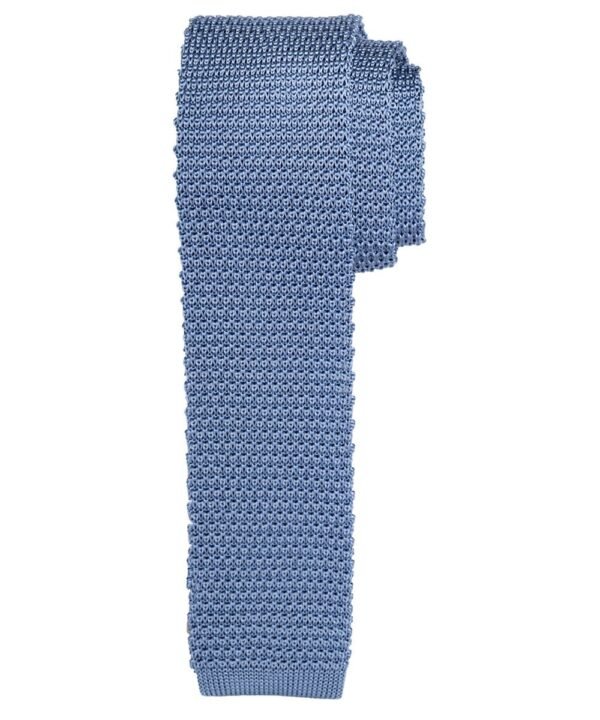 Profuomo heren blauw gebreide zijden stropdas