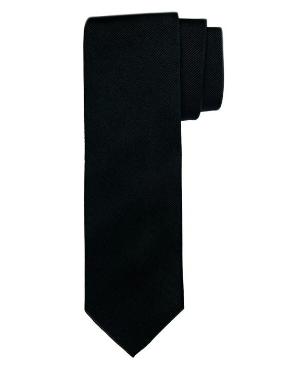 Profuomo heren zwarte uni zijden stropdas