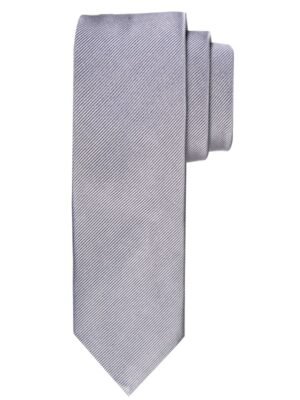 Profuomo heren grijze uni zijden stropdas