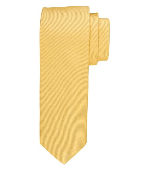 Profuomo heren gele uni zijden stropdas