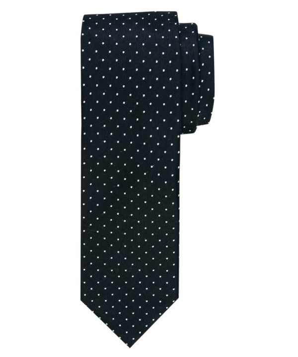 Profuomo heren zwarte dot zijden stropdas