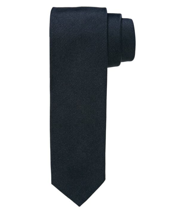 Profuomo heren zwart smalle zijden stropdas