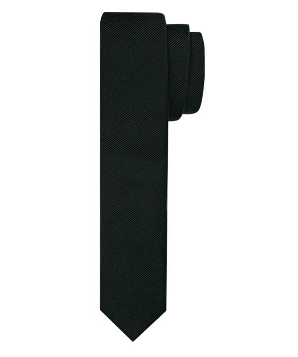 Profuomo heren zwart super smalle zijden stropdas