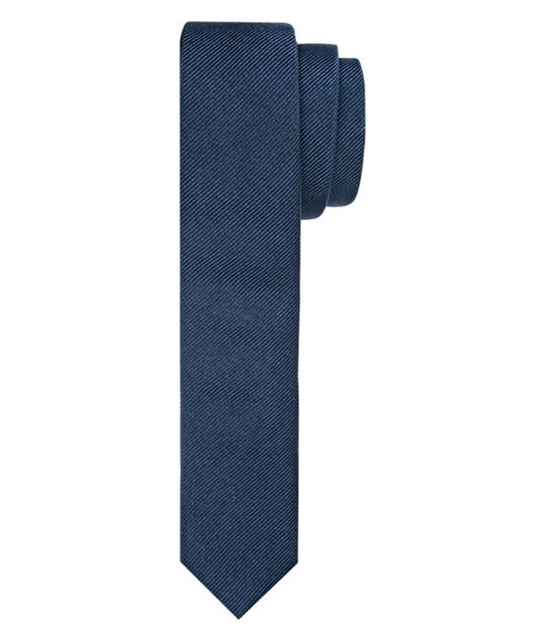 Profuomo heren navy super smalle zijden stropdas