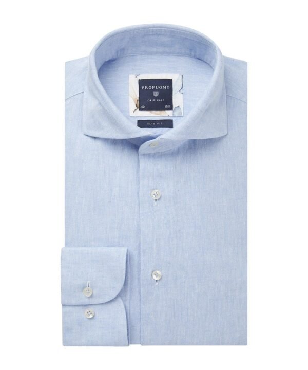 Profuomo heren blauw linnen one-piece overhemd Originale