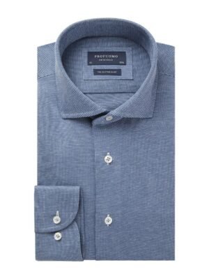 Profuomo heren blauw knitted overhemd Originale