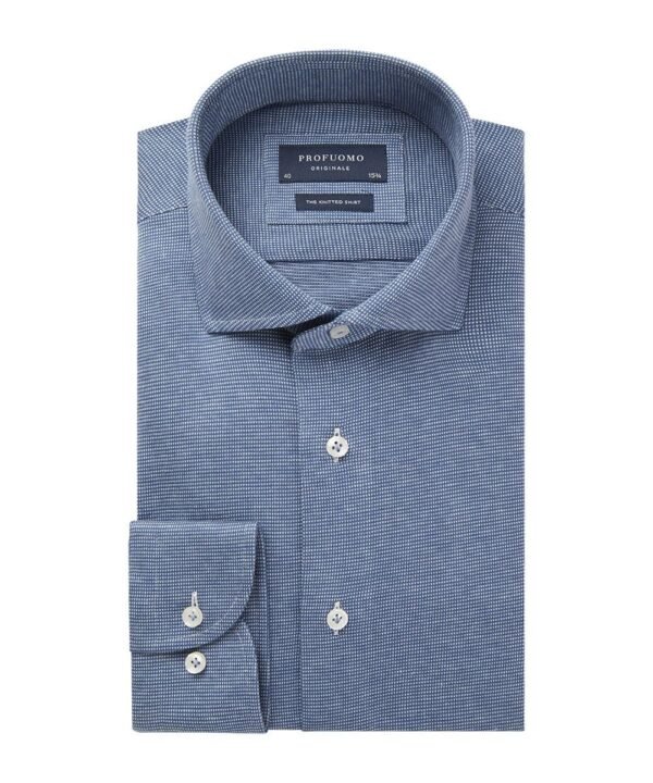 Profuomo heren blauw knitted overhemd Originale