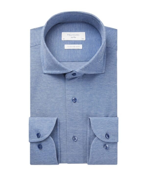 Profuomo heren royal knitted overhemd Sky Blue